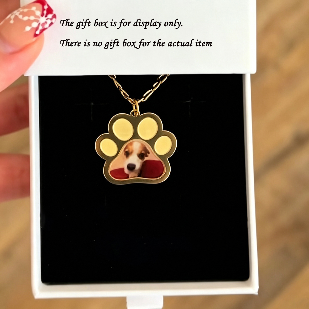Name Necklace Custom - Kişiselleştirilmiş Pet Paw Renkleri Baskı Fotoğraf