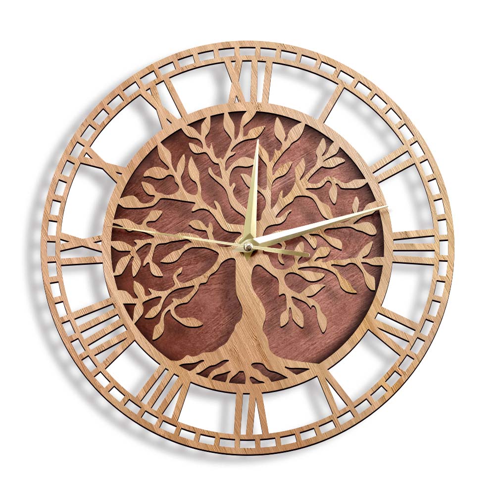 Hayat Ağacı Ahşap Duvar Saati  - Family Tree Print incelemesi ve fiyatı