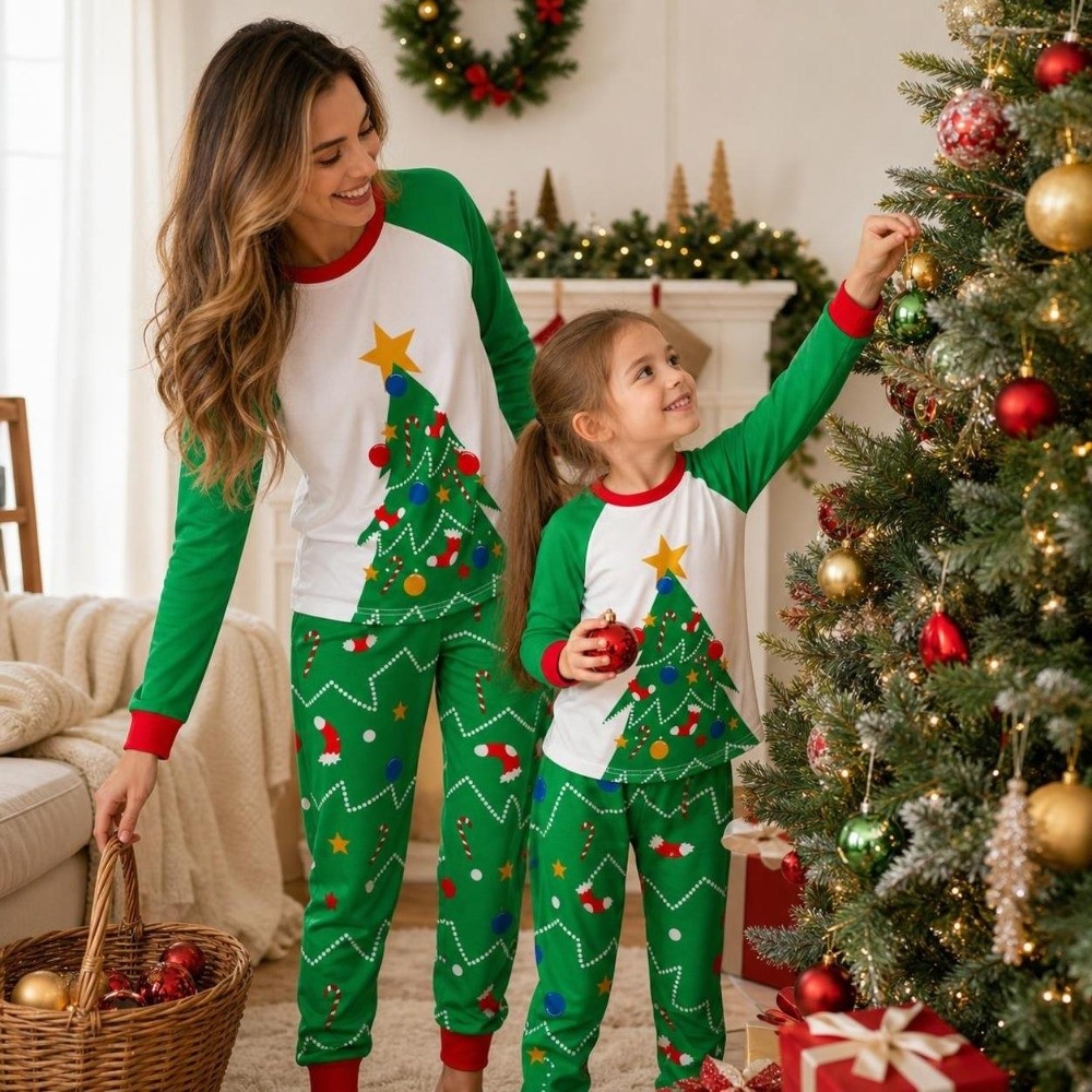 Uzun Kollu Noel Pijama Takımı  - Family Tree Print incelemesi ve fiyatı