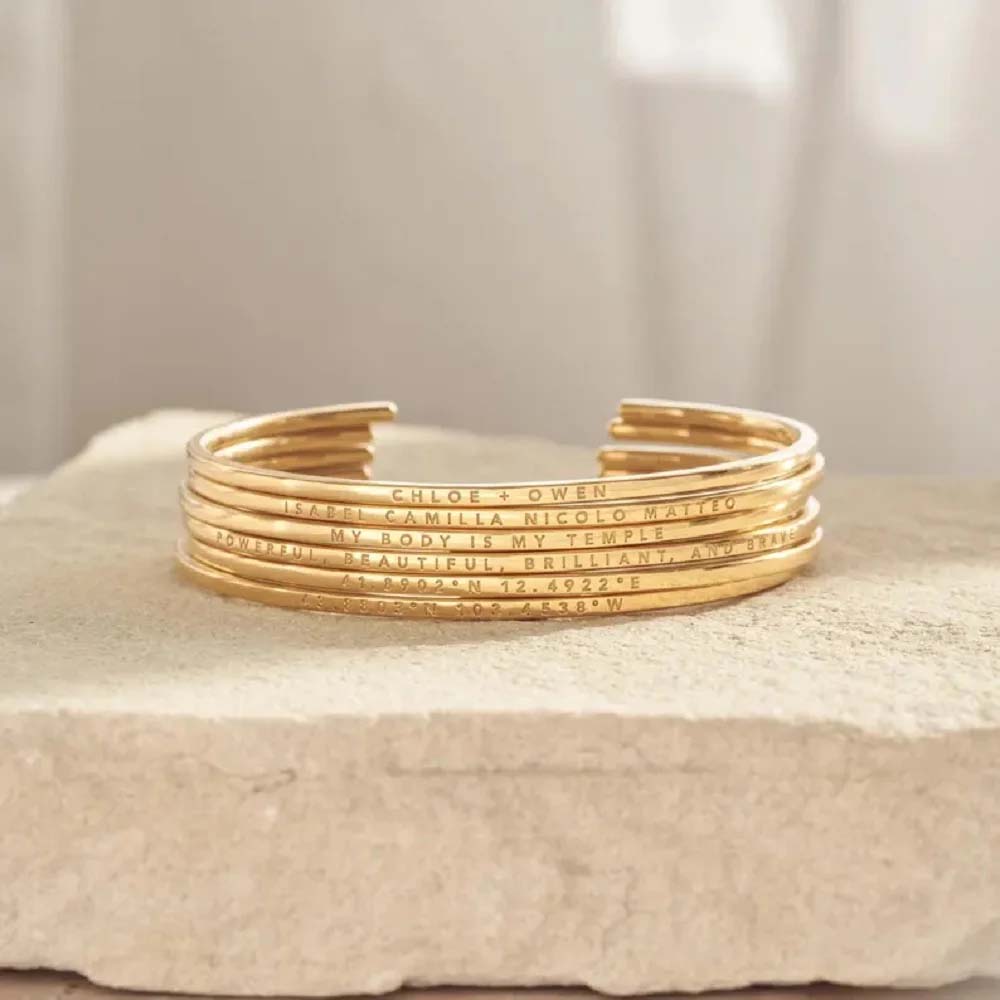 Çift Kazımayı Adı Metin Özel B - Coordinates Bracelet incelemesi ve fiyatı
